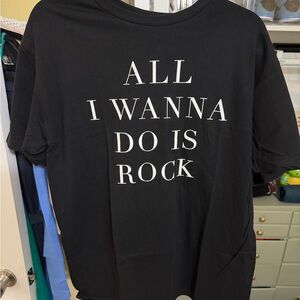 Black All I Wanna Do Is Rock Tshirt large new